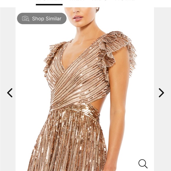 Mac Duggal Dress Sequin cut out Lace up gown - Picture 3 of 14